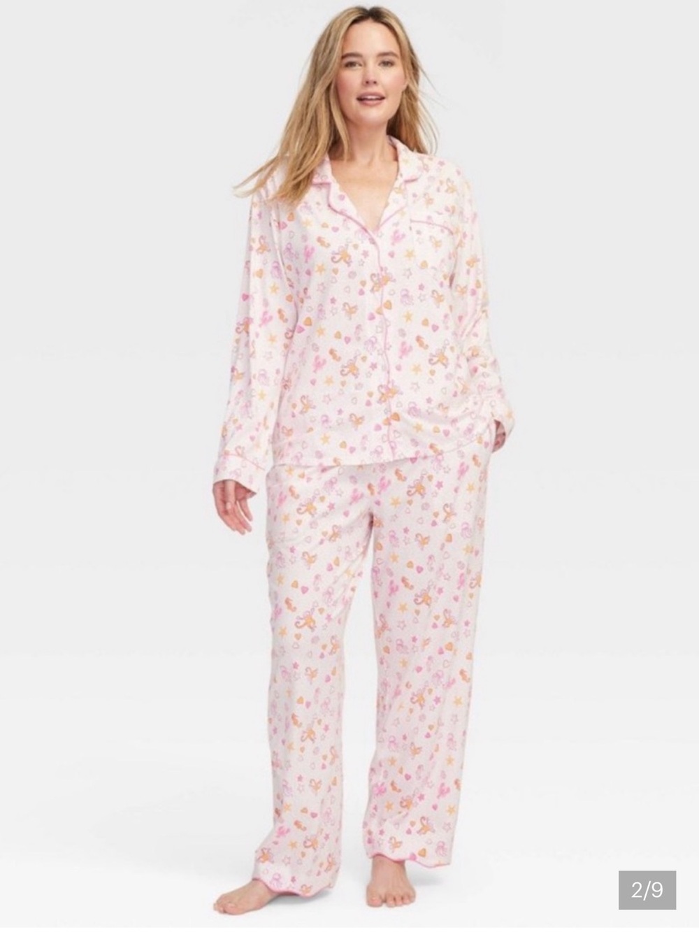 🐙 Roller Rabbit Sea Life Pink and Peach Cotton Pajama Set 🐒 - Picture 3 of 11